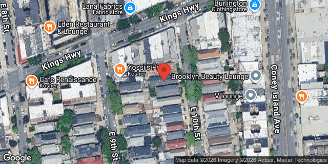 Aerial map of 1746 EAST 10 STREET, Brooklyn
