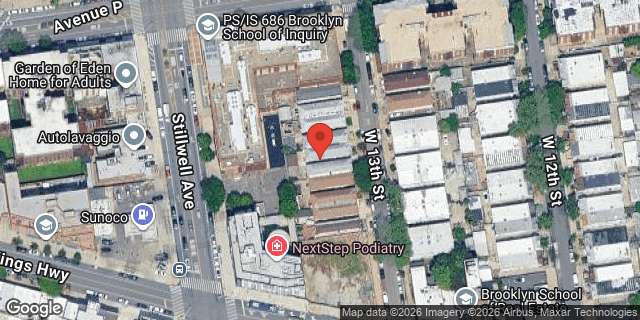 Aerial map of 1626 WEST 13 STREET, Brooklyn
