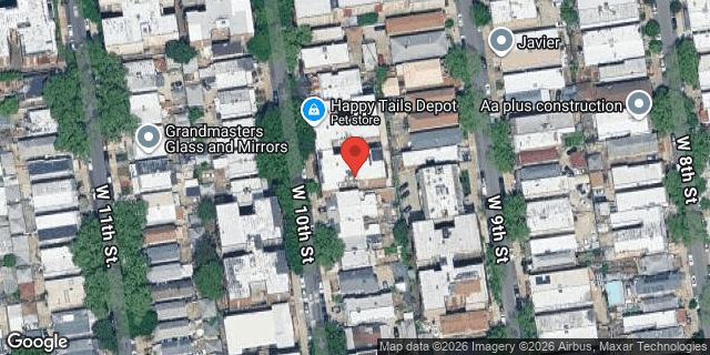 Aerial map of 1633 WEST 10 STREET, Brooklyn