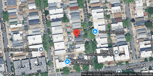 Aerial map of 1662 WEST 3 STREET, Brooklyn