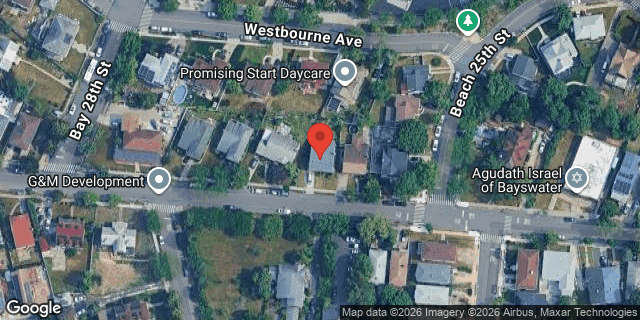Aerial map of 25-26 BAYSWATER AVENUE, Queens
