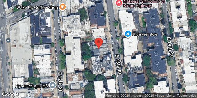 Aerial map of 1740 EAST 13 STREET, Brooklyn
