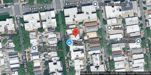 Aerial map of 1621 WEST 10 STREET, Brooklyn
