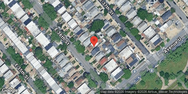Aerial map of 2161 EAST 36 STREET, Brooklyn