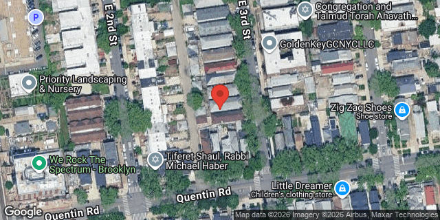 Aerial map of 1762 EAST 3 STREET, Brooklyn