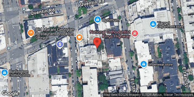 Aerial map of 1717 EAST 12 STREET, Brooklyn