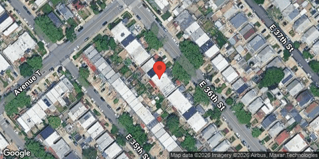 Aerial map of 2126 EAST 36 STREET, Brooklyn