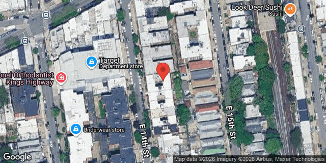 Aerial map of 1721 EAST 14 STREET, Brooklyn