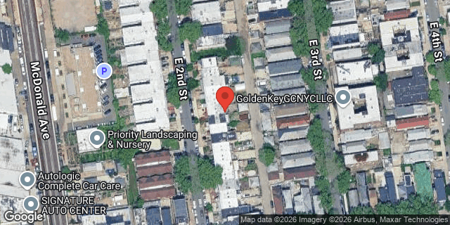 Aerial map of 1719 EAST 2 STREET, Brooklyn
