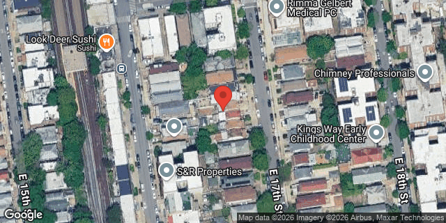 Aerial map of 1726 EAST 17 STREET, Brooklyn