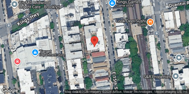 Aerial map of 1718 EAST 15 STREET, Brooklyn