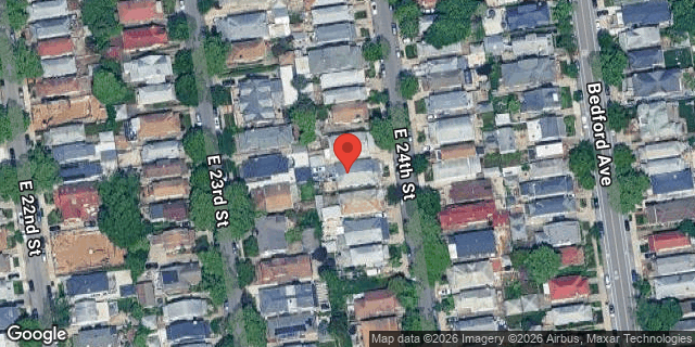Aerial map of 1748 EAST 24 STREET, Brooklyn