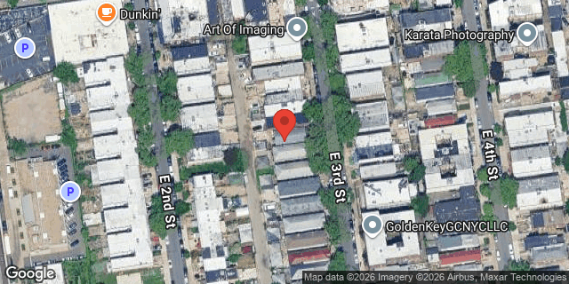Aerial map of 1728 EAST 3 STREET, Brooklyn