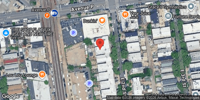 Aerial map of 1686 EAST 2 STREET, Brooklyn
