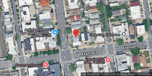 Aerial map of 1593 WEST 6 STREET, Brooklyn