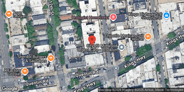 Aerial map of 1672 EAST 13 STREET, Brooklyn