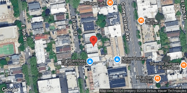 Aerial map of 1655 EAST 10 STREET, Brooklyn
