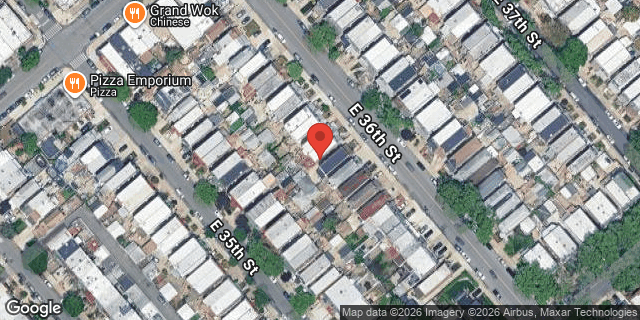 Aerial map of 2040 EAST 36 STREET, Brooklyn