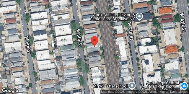 Aerial map of 1557 WEST 8 STREET, Brooklyn