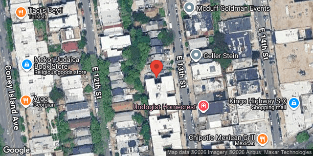 Aerial map of 1642 EAST 13 STREET, Brooklyn