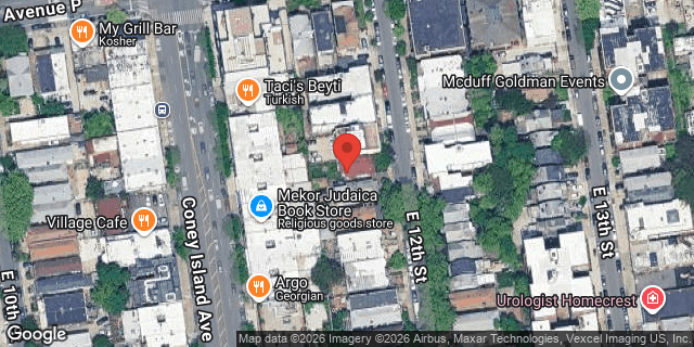 Aerial map of 1628 EAST 12 STREET, Brooklyn