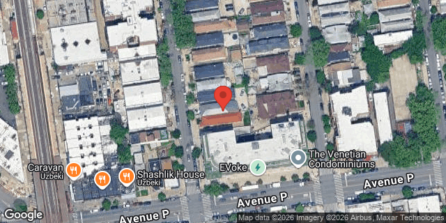 Aerial map of 1649 EAST 2 STREET, Brooklyn