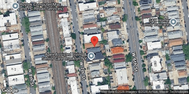 Aerial map of 1537 WEST 7 STREET, Brooklyn