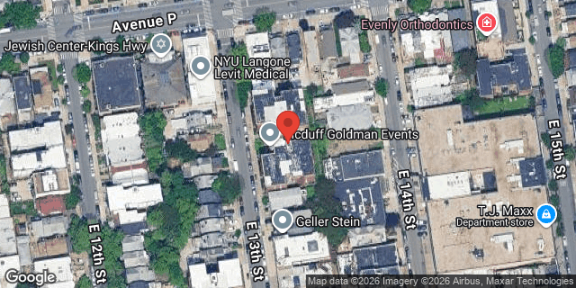 Aerial map of 1625 EAST 13 STREET, Brooklyn