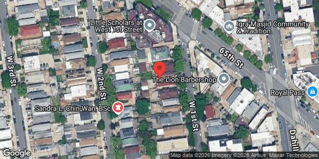 Aerial map of 1518 WEST 1 STREET, Brooklyn