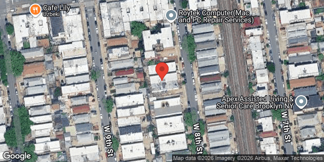 Aerial map of 1530 WEST 8 STREET, Brooklyn