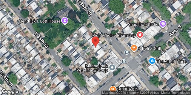 Aerial map of 1966 EAST 36 STREET, Brooklyn