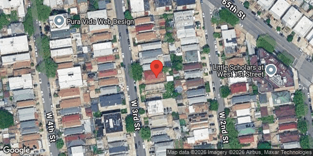Aerial map of 1539 WEST 3 STREET, Brooklyn
