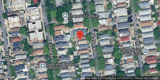 Aerial map of 1638 EAST 23 STREET, Brooklyn