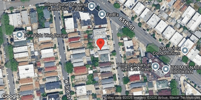 Aerial map of 1516 WEST 2 STREET, Brooklyn