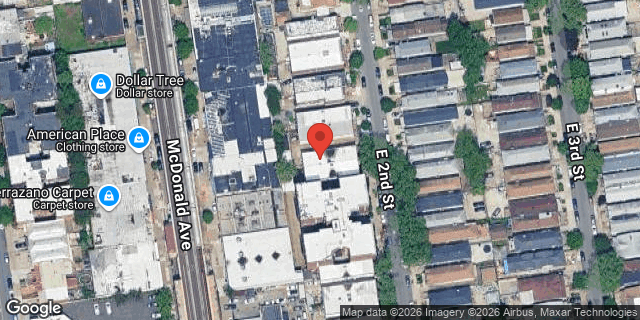 Aerial map of 1612 EAST 2 STREET, Brooklyn