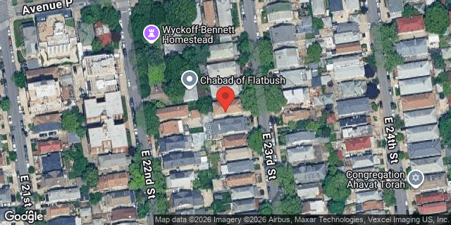 Aerial map of 1626 EAST 23 STREET, Brooklyn