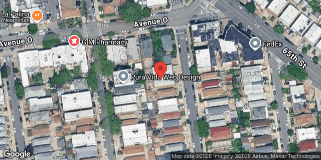 Aerial map of 1516 WEST 3 STREET, Brooklyn