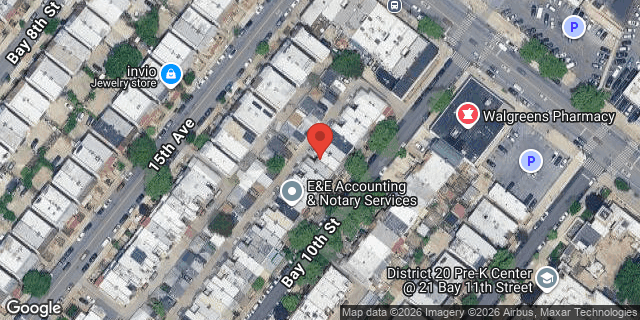 Aerial map of 28 BAY 10 STREET, Brooklyn
