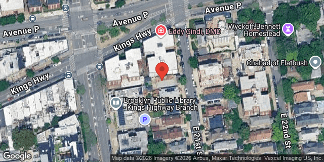 Aerial map of 1734 EAST 21 STREET, Brooklyn