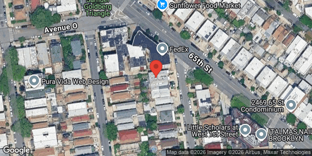 Aerial map of 1508 WEST 2 STREET, Brooklyn