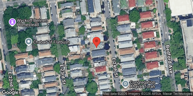 Aerial map of 1628 EAST 24 STREET, Brooklyn
