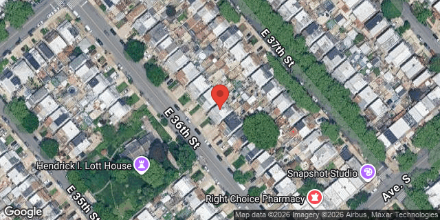 Aerial map of 1945 EAST 36 STREET, Brooklyn