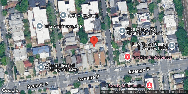 Aerial map of 1588 EAST 14 STREET, Brooklyn