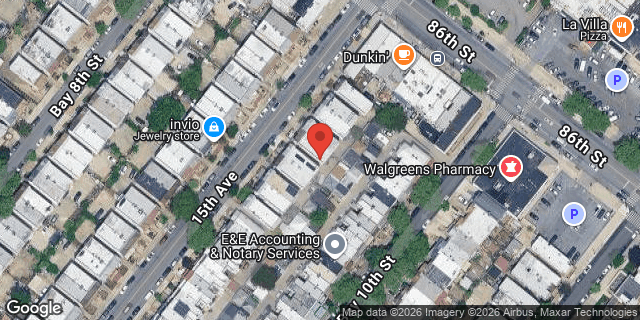 Aerial map of 8625 15 AVENUE, Brooklyn