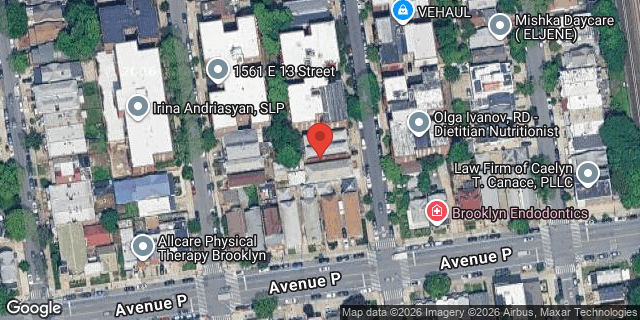 Aerial map of 1586 EAST 14 STREET, Brooklyn