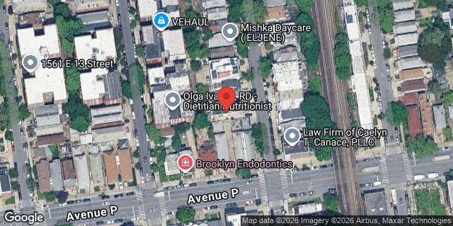 Aerial map of 1584 EAST 15 STREET, Brooklyn