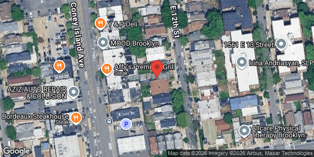 Aerial map of 1574 EAST 12 STREET, Brooklyn