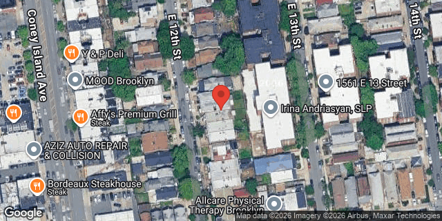 Aerial map of 1571 EAST 12 STREET, Brooklyn