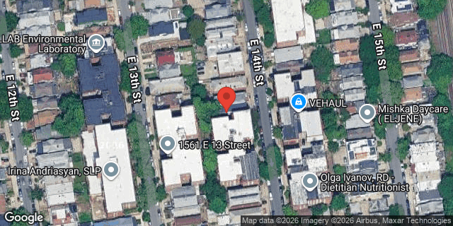 Aerial map of 1564 EAST 14 STREET, Brooklyn