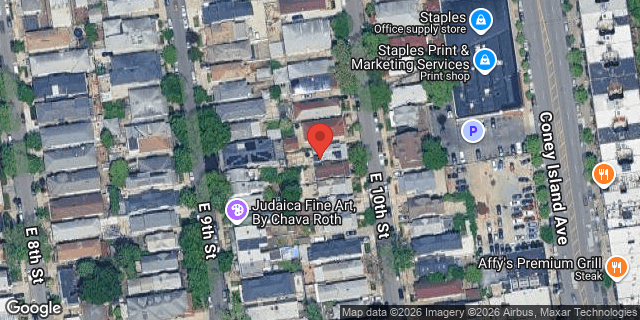 Aerial map of 1542 EAST 10 STREET, Brooklyn